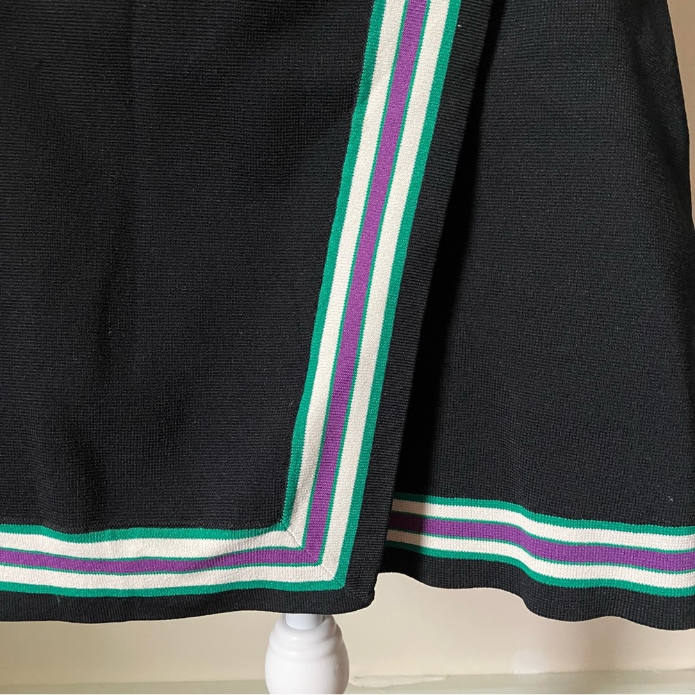 Sandro Paris Black Elodie Striped Crossover A-Line Skirt Noir size 1 - Picture 5 of 9